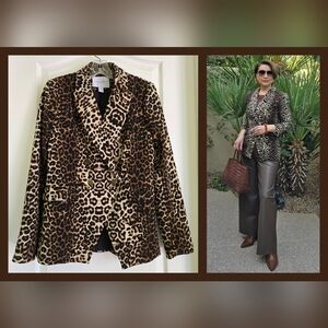 EUC Carolina Belle Leopard Print Blazer, XS
